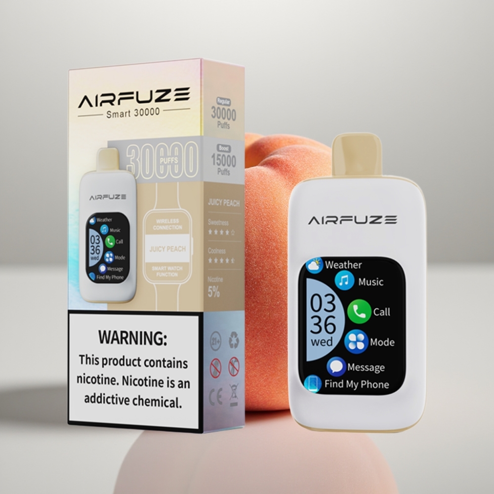 AirFuze Smart 30000 Böfr Elszívható Pod 2.01\" TFT érintőképernyővel, 900mAh, Type-C, Lédús Őszibarack Íz