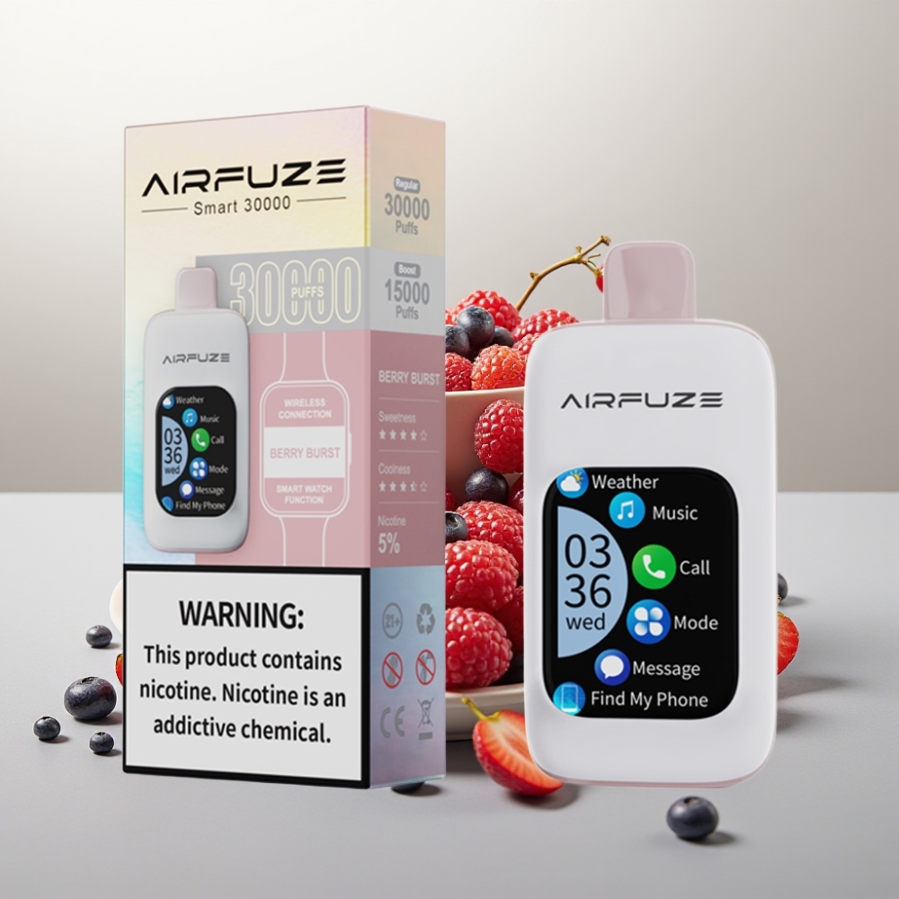 AirFuze Smart 30000 Puff Eldobható Pod Bogyós Robbanás 5% nikotin 900mAh TFT érintőképernyő Type-C