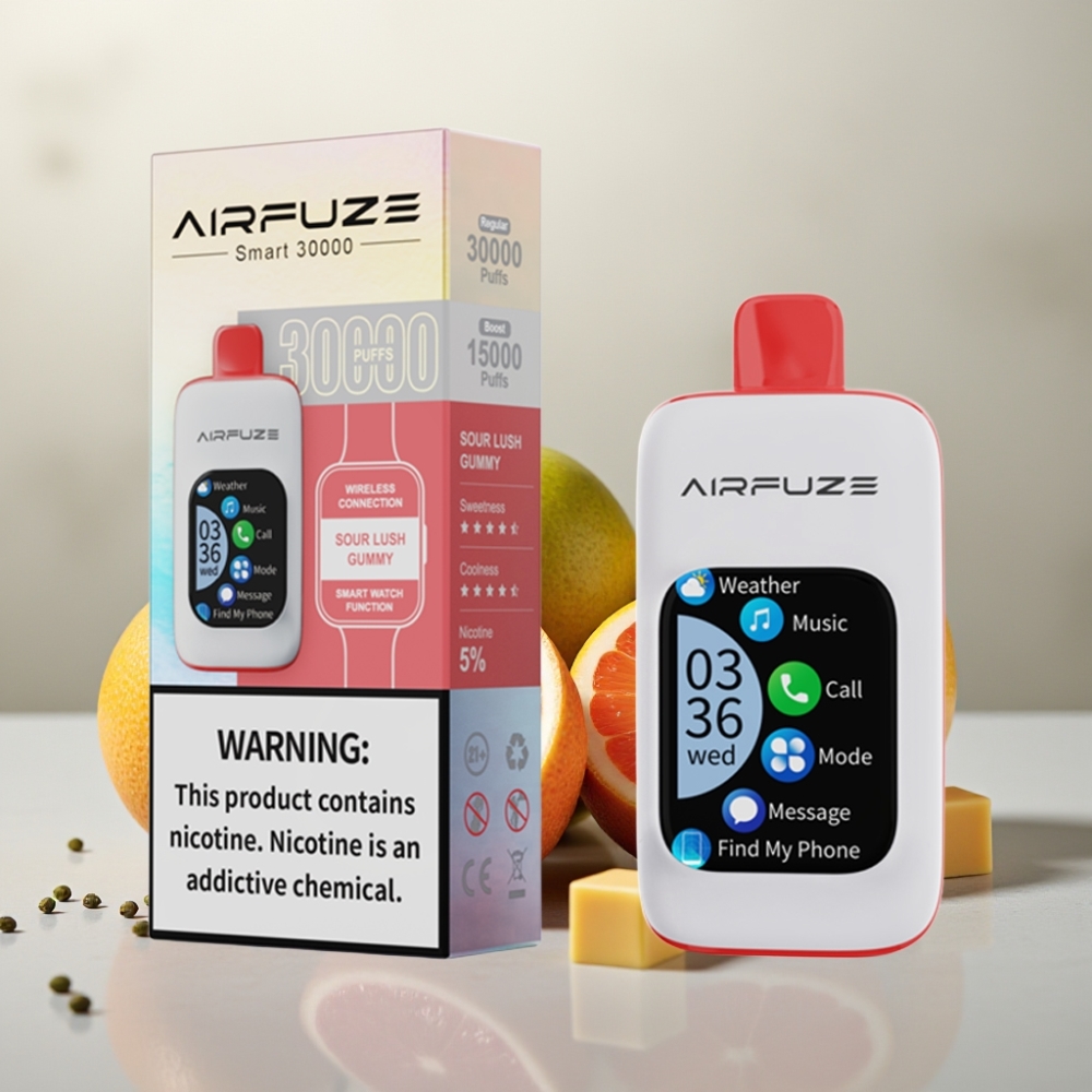 AirFuze Smart 30000 Puff Eldobható Pod Savanyú Lush Gummy Íz 900mAh Type-C 5% Nikotin