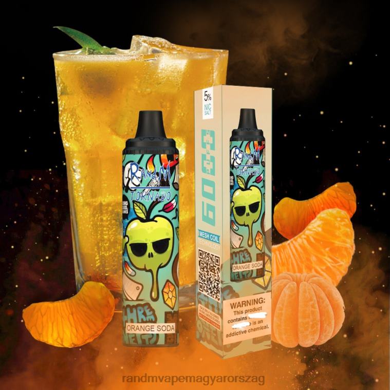 RandM Tornado 6000 légáramlás szabályozó vape pod készülék 1db narancs szóda 8426F287 RandM Disposable Vape
