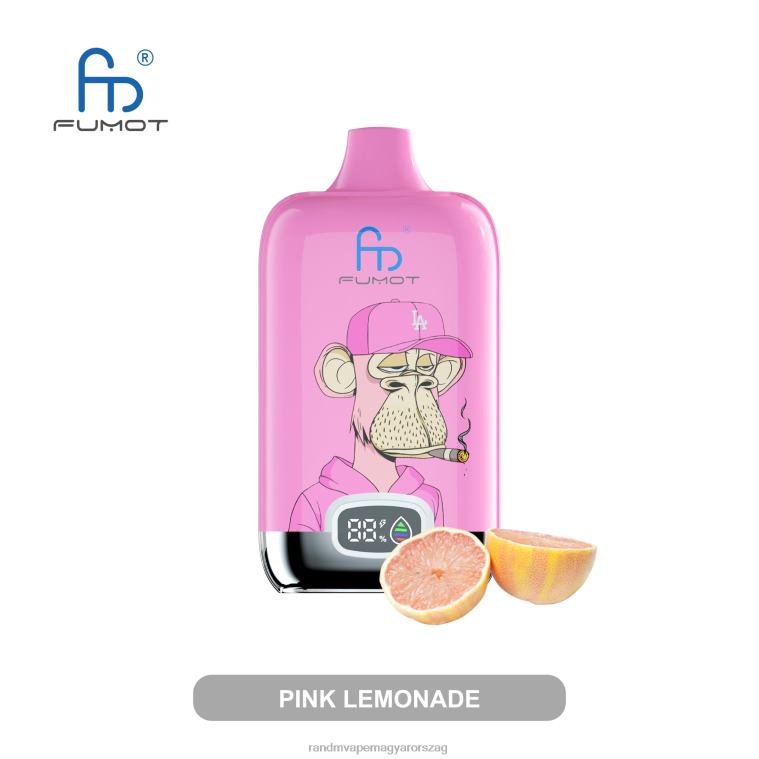 Fumot Original RandM Digital Box 12000 akkumulátoros és folyadék kijelzős vape készülék rózsaszín limonádé 8426F11 RandM Vape Magyarország