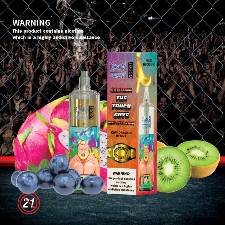 RandM Tornado 10000 légáramlás szabályozó vape készülék 1db epres fánk 8426F107 RandM Disposable Vape
