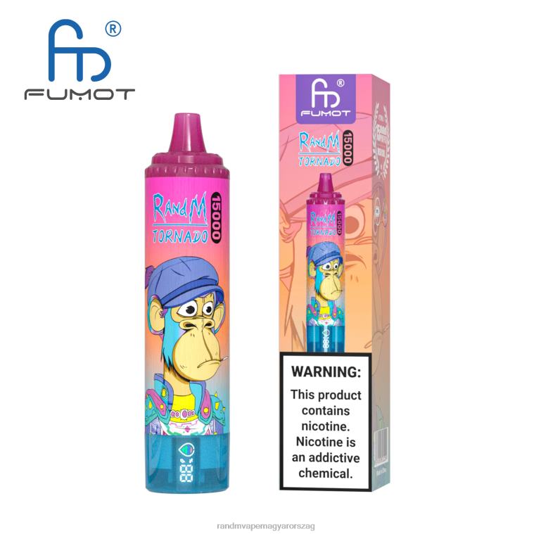 Fumot RandM Tornado 15000 vape készülék akkumulátorral és ejuice kijelzővel, 2-es verzió kék úr 8426F35 RandM Vape Store