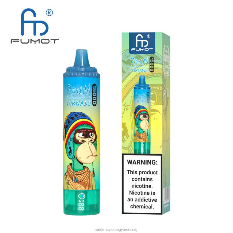 Fumot RandM Tornado 15000 vape készülék akkumulátorral és ejuice kijelzővel, 2-es verzió kék úr 8426F35 RandM Vape Store