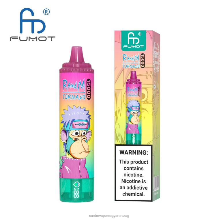 Fumot RandM Tornado 15000 vape készülék akkumulátorral és ejuice kijelzővel, 2-es verzió kék úr 8426F35 RandM Vape Store
