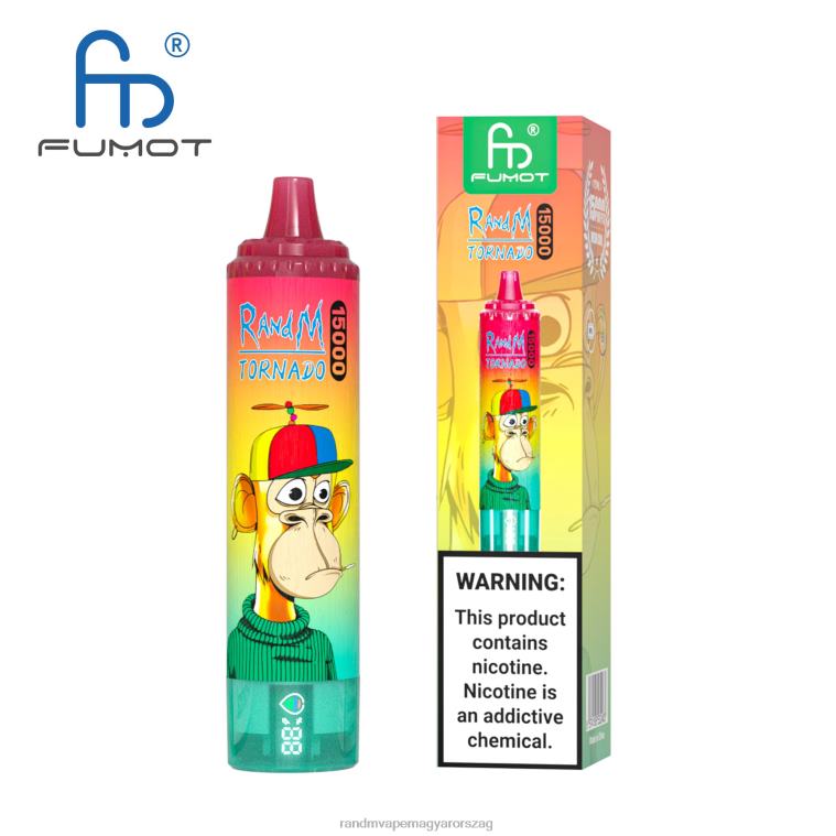 Fumot RandM Tornado 15000 vape készülék akkumulátorral és ejuice kijelzővel, 2-es verzió kék úr 8426F35 RandM Vape Store