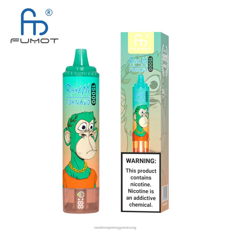 Fumot RandM Tornado 15000 vape készülék akkumulátorral és ejuice kijelzővel, 2-es verzió kék úr 8426F35 RandM Vape Store