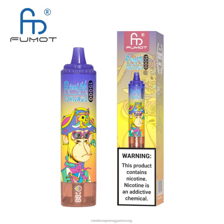 Fumot RandM Tornado 15000 vape készülék akkumulátorral és ejuice kijelzővel, 2-es verzió kék úr 8426F35 RandM Vape Store