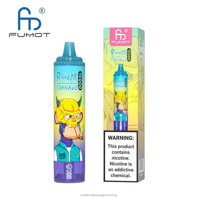 Fumot RandM Tornado 15000 vape készülék akkumulátorral és ejuice kijelzővel, 2-es verzió kék úr 8426F35 RandM Vape Store