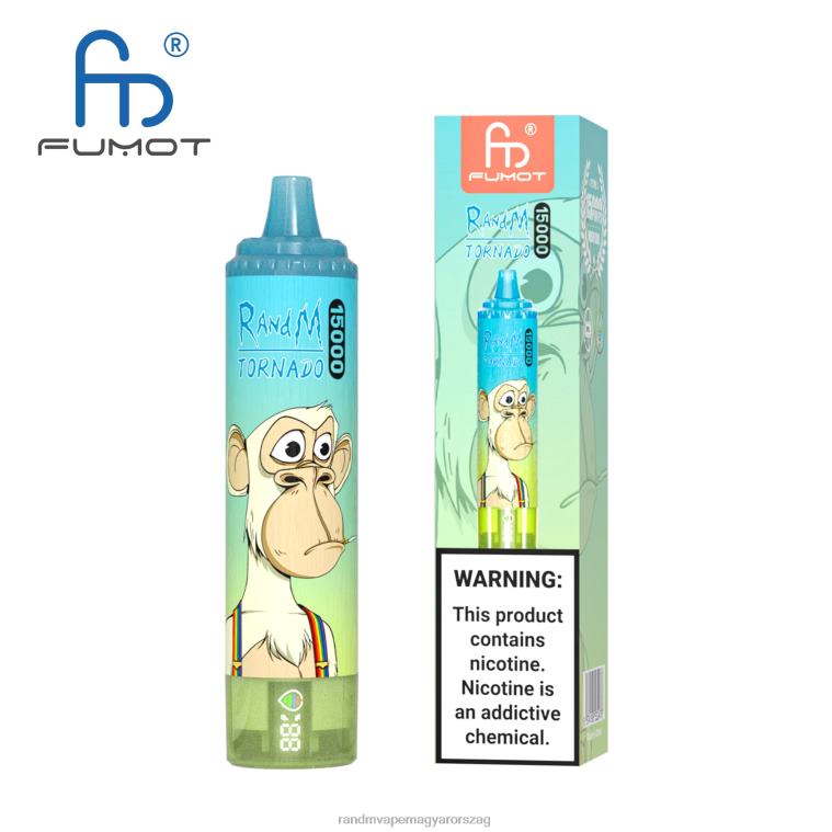 Fumot RandM Tornado 15000 vape készülék akkumulátorral és ejuice kijelzővel, 2-es verzió kék úr 8426F35 RandM Vape Store