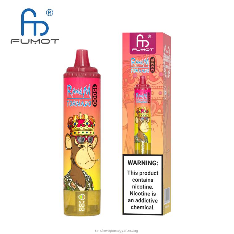Fumot RandM Tornado 15000 vape készülék akkumulátorral és ejuice kijelzővel, 2-es verzió sárkány gyümölcs 8426F33 RandM Tornado Budapest