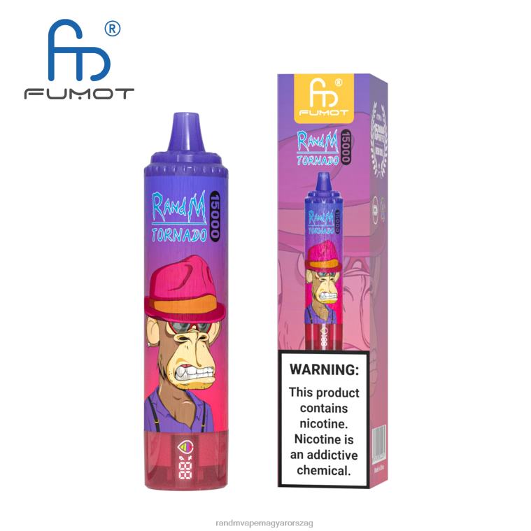 Fumot RandM Tornado 15000 vape készülék akkumulátorral és ejuice kijelzővel, 2-es verzió sárkány gyümölcs 8426F33 RandM Tornado Budapest