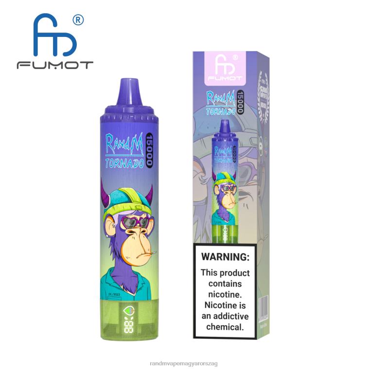 Fumot RandM Tornado 15000 vape készülék akkumulátorral és ejuice kijelzővel, 2-es verzió sárkány gyümölcs 8426F33 RandM Tornado Budapest