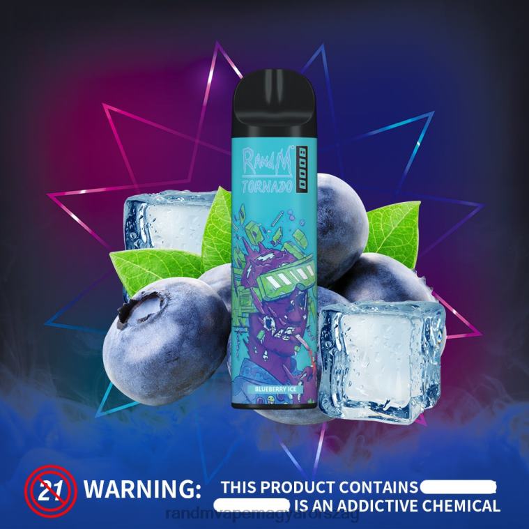 RandM Tornado 8000 légáramlás szabályozó vape készülék 1db kék razz jég 8426F237 RandM Disposable Vape